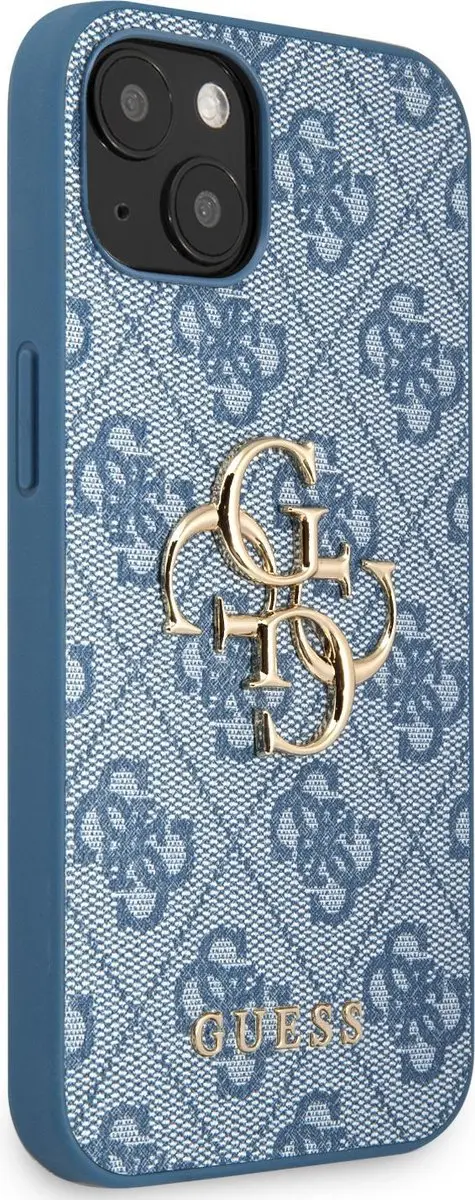 GUESS Gouden Logo iPhone 13 Mini Hoesje - Blauw - afbeelding 6 van 6