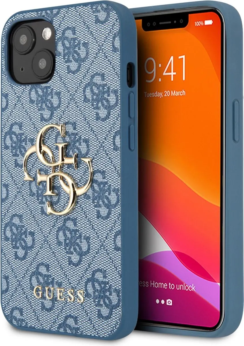 GUESS Gouden Logo iPhone 13 Mini Hoesje