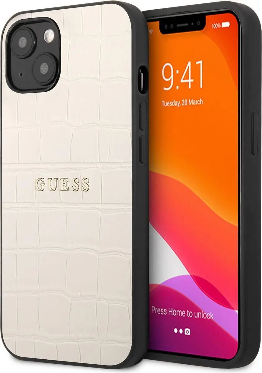 Guess Croco Lines iPhone 13 Hardcase
