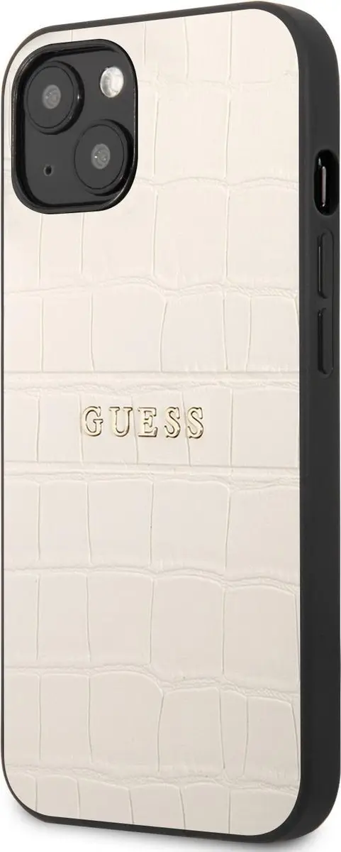 Guess Croco Lines iPhone 13 Hardcase - Beige