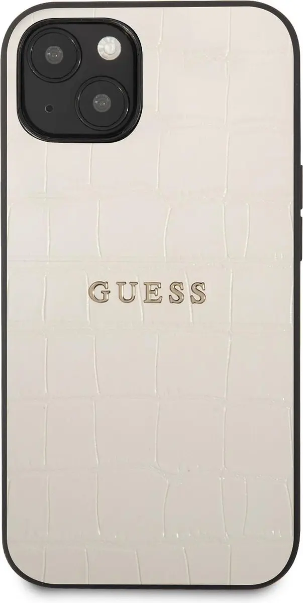 Guess Croco Lines iPhone 13 Hardcase - Beige