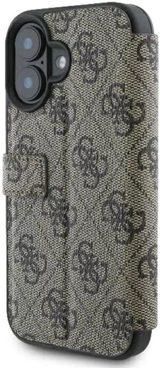 Guess 4G Big Metal Logo Book Wallet Case iPhone 16 - Bruin
