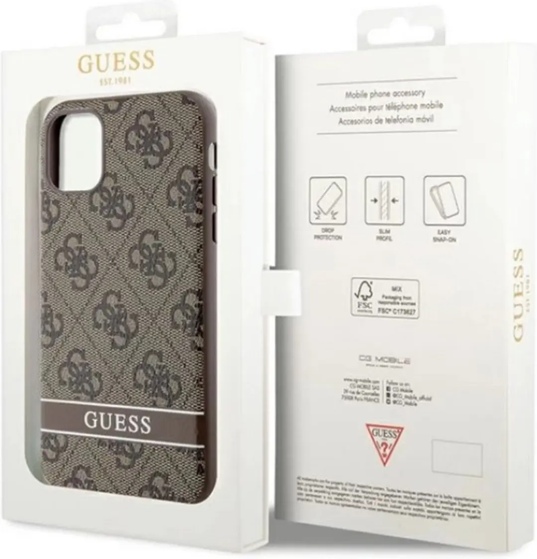 GUESS 4G Printed Stripe Back Case - iPhone 11/XR - Bruin