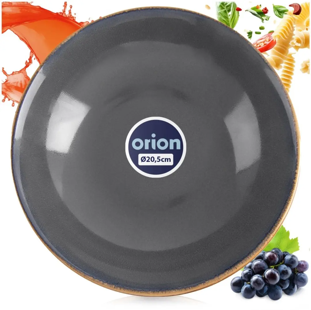 Orion Diep Bord Keramiek Glaze 21cm - Donkergrijs