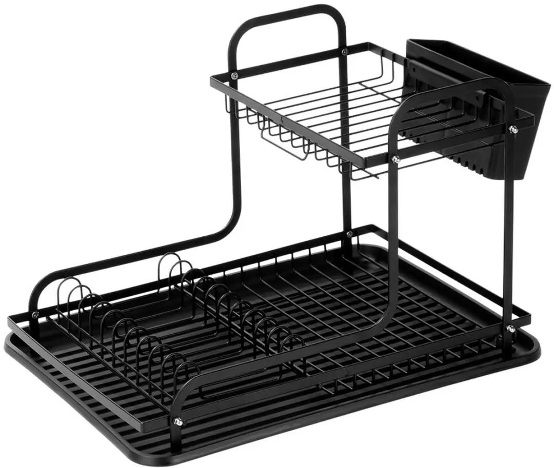 Orion Tweelaags Bordenrek 42,5x32x29cm - Zwart