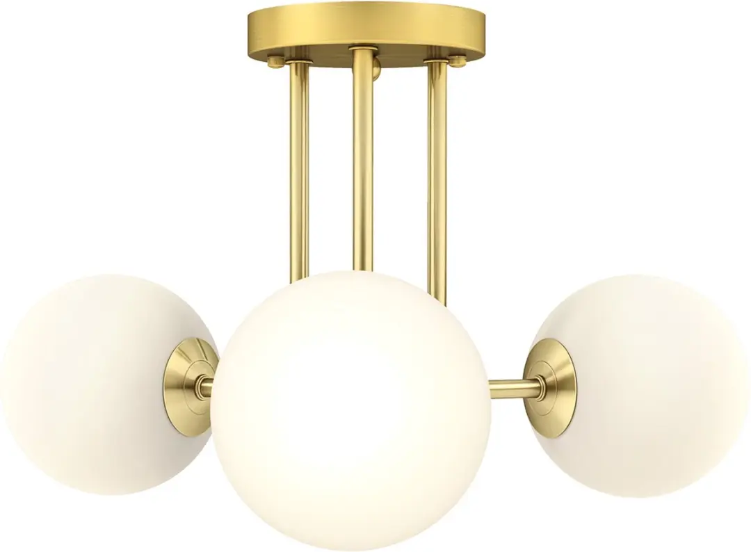 Homcom Plafondlamp Metaal Kunststof 42x42x26,5cm Goud
