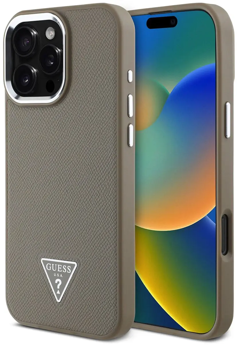 GUESS Hoesje iPhone 16 Pro Max - Anti-Shock Bruin