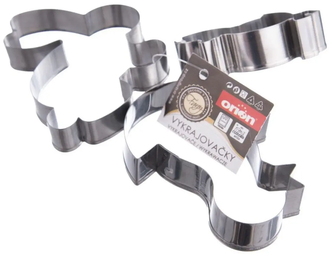 Orion Stalen Koekjesvormen - 3 Stuks - Paasfiguren Ø6cm - Zilver