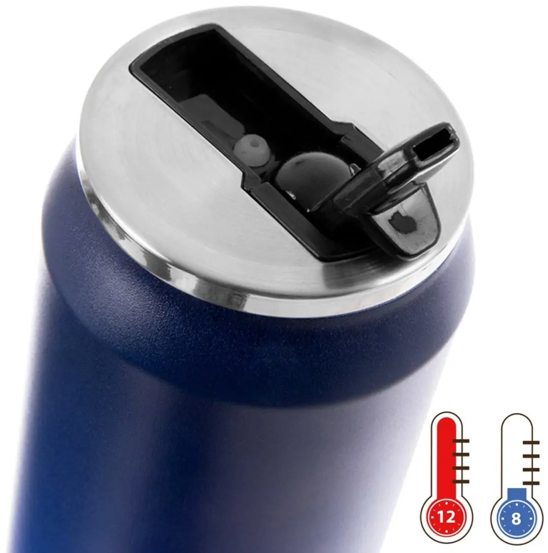Orion Thermosbeker 500ml - Blauw - Incl. rietje