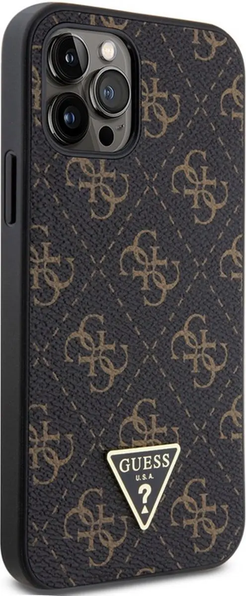 Guess 4G Triangle Logo Hoesje iPhone 12/12 Pro - Zwart