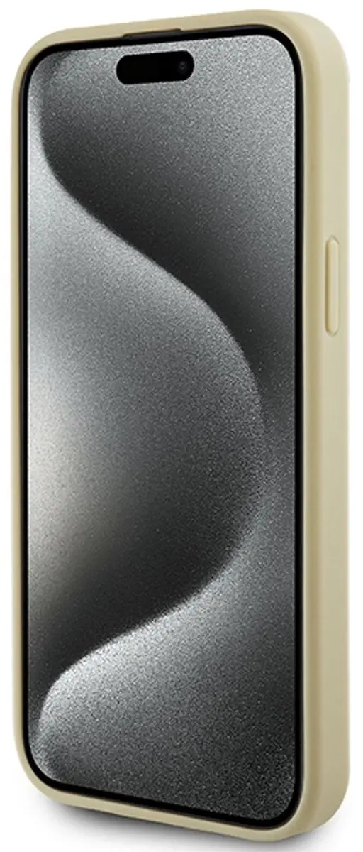 GUESS 4G Strass Metal Logo Back Case - iPhone 15 Plus - Goud