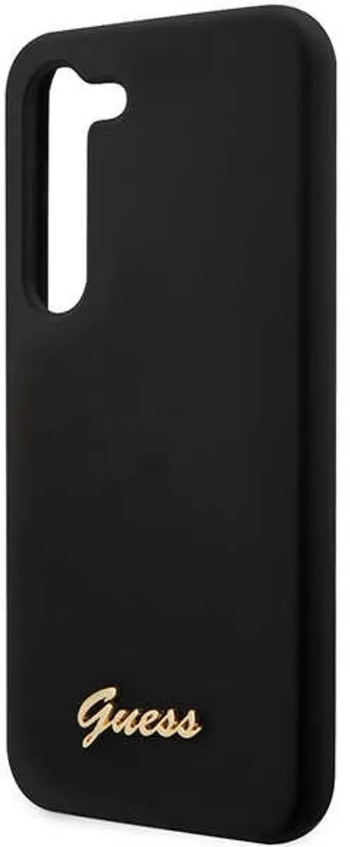 Guess Samsung Galaxy S23+ Siliconen Hoesje - Zwart/Goud