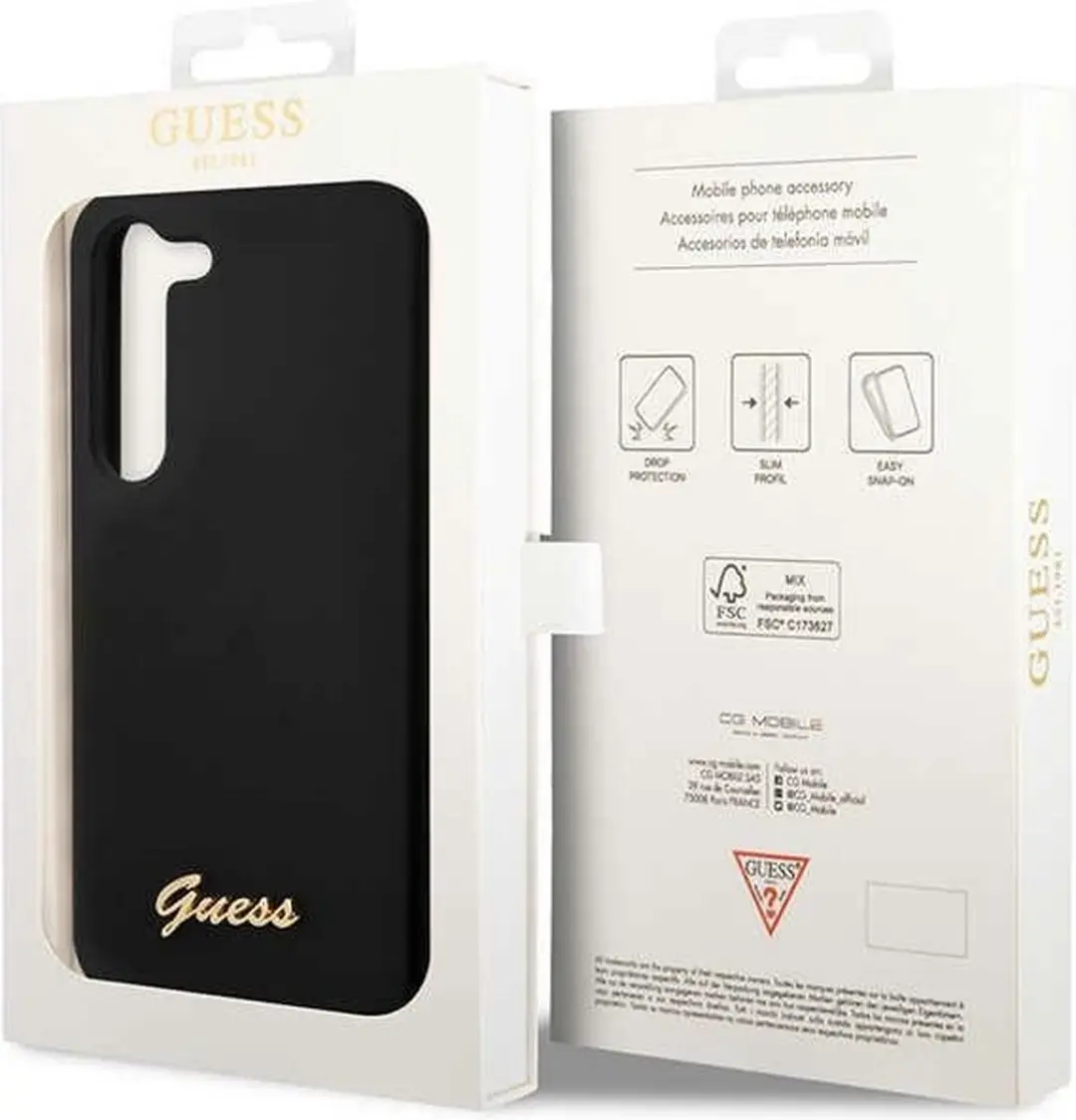 Guess Samsung Galaxy S23+ Siliconen Hoesje - Zwart/Goud - afbeelding 6 van 6