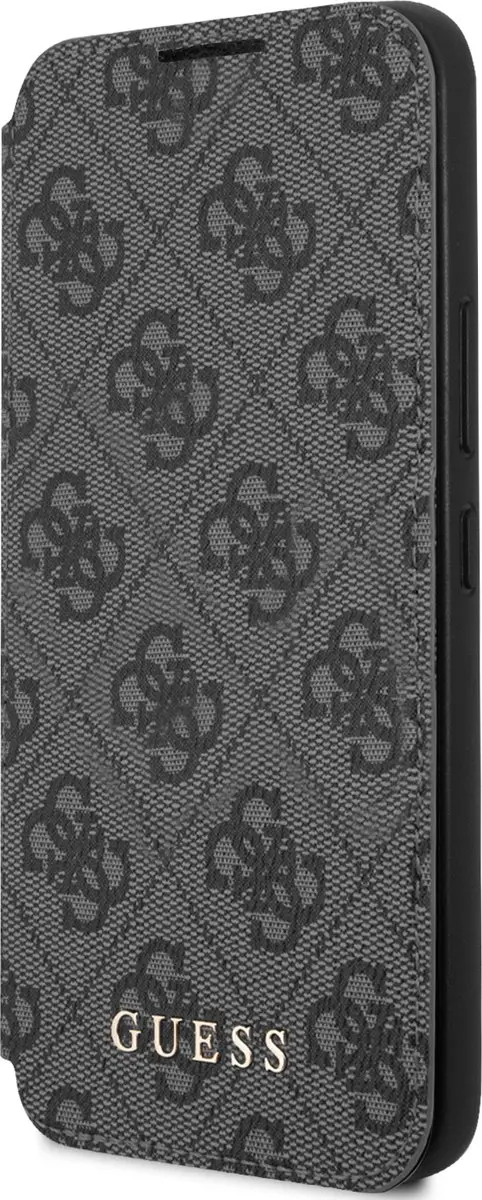 Guess Logo Boekmodel Hoesje Samsung Galaxy S22 Plus - Grijs - 3 Stuks
