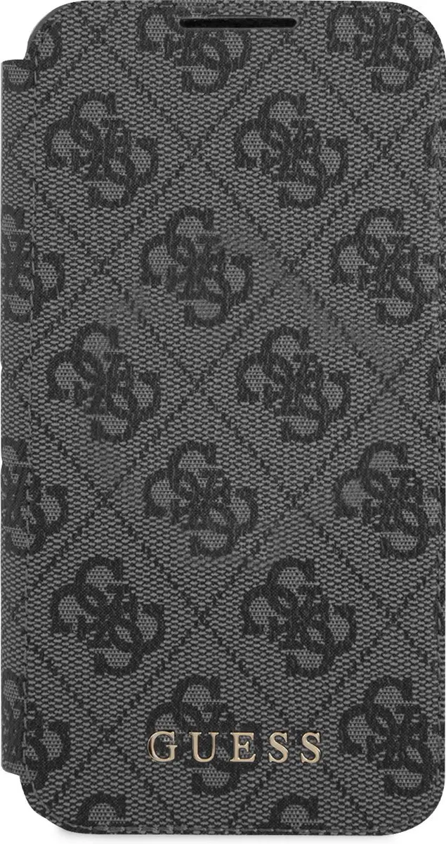 Guess Logo Boekmodel Hoesje Samsung Galaxy S22 Plus - Grijs - 3 Stuks