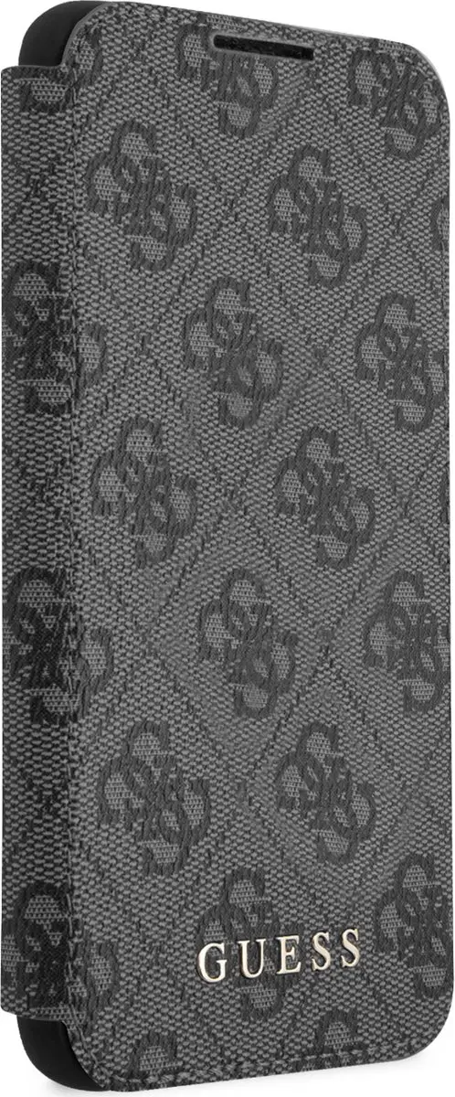 Guess Logo Boekmodel Hoesje Samsung Galaxy S22 Plus - Grijs - 3 Stuks