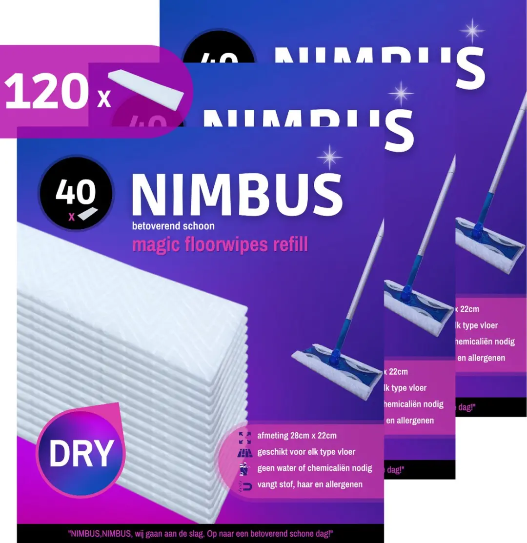 Nimbus Magic Floorwipes Refill 120 Stuks