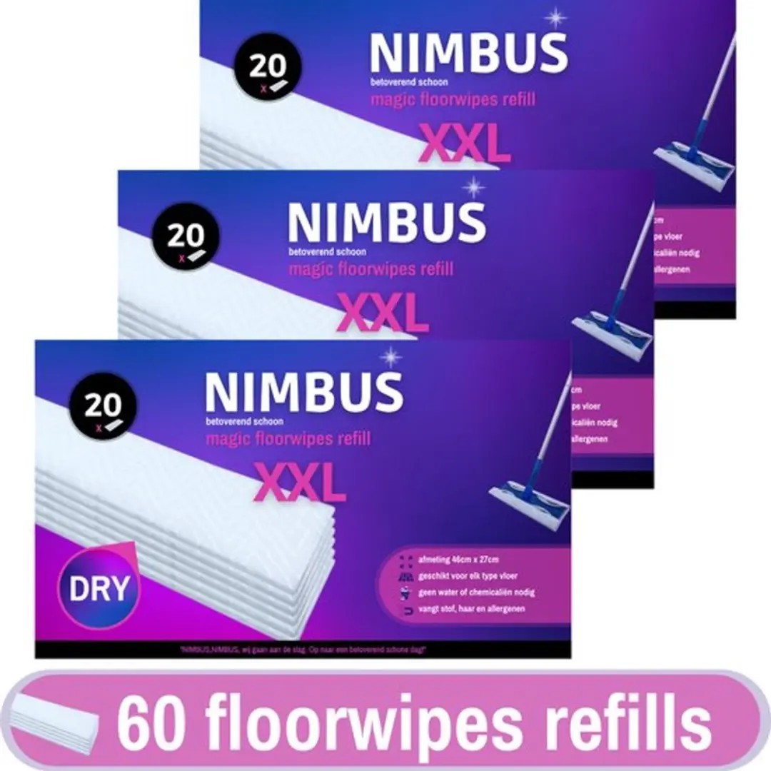 Nimbus Magic Floorwipes XXL Refill 60 Stuks