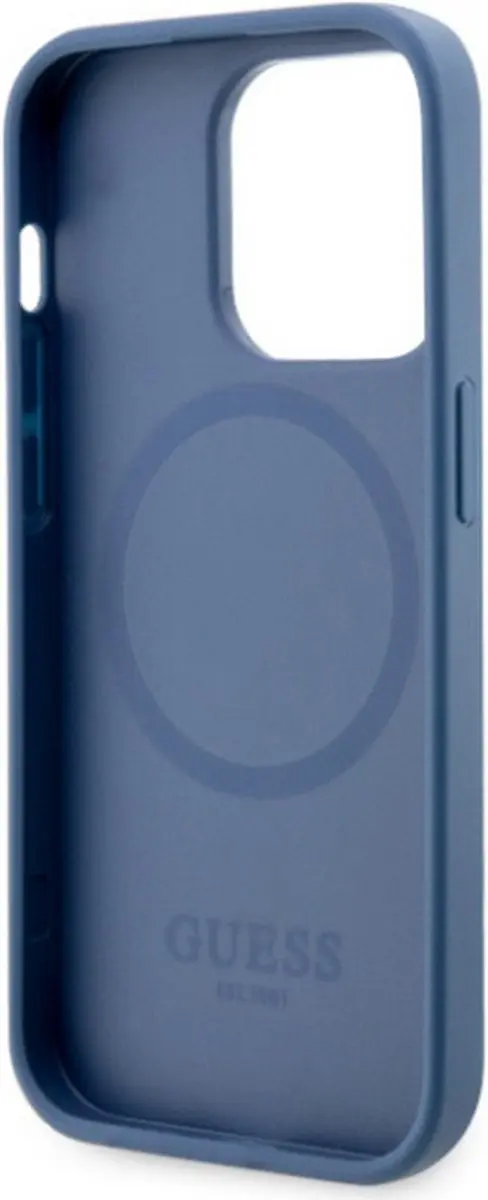 GUESS 4G Printed Stripe Back Case - iPhone 14 Pro Blauw