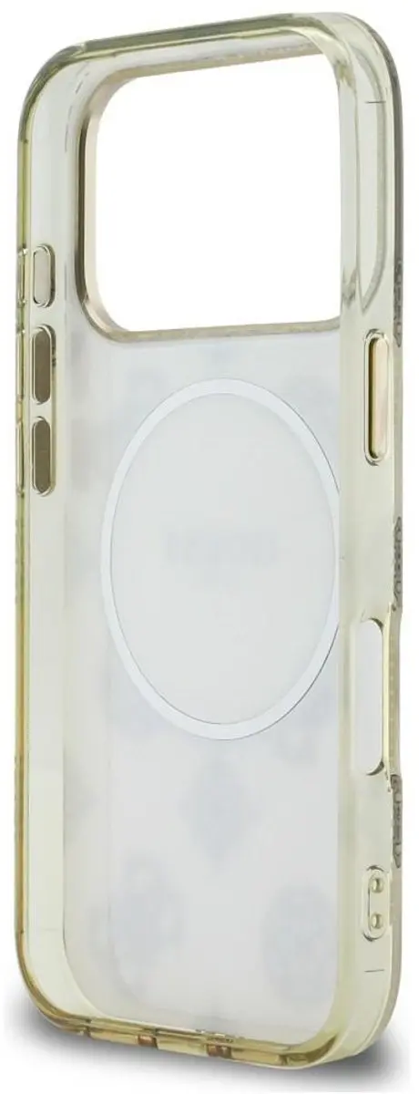 GUESS Hoesje iPhone 17 Pro - Peony Hot Stamp - MagSafe - Goud Beige