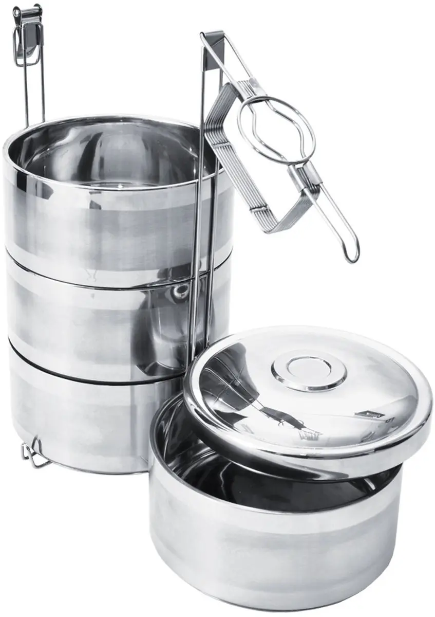 Orion RVS Lunchbox Thermos 4x1.1L - 4.4L - Silver