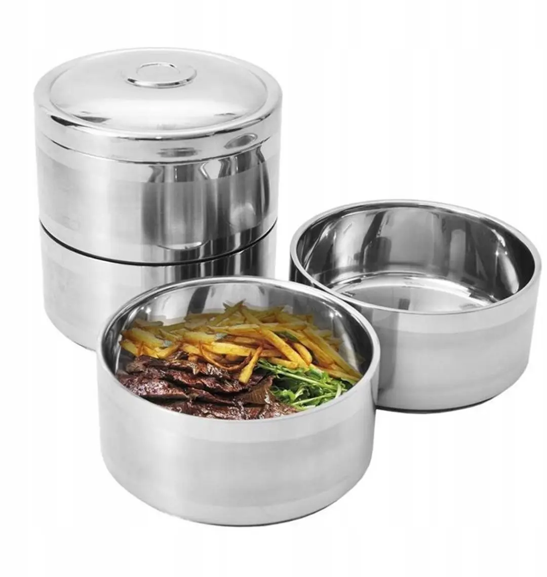 Orion RVS Lunchbox Thermos 4x1.1L - 4.4L - Silver