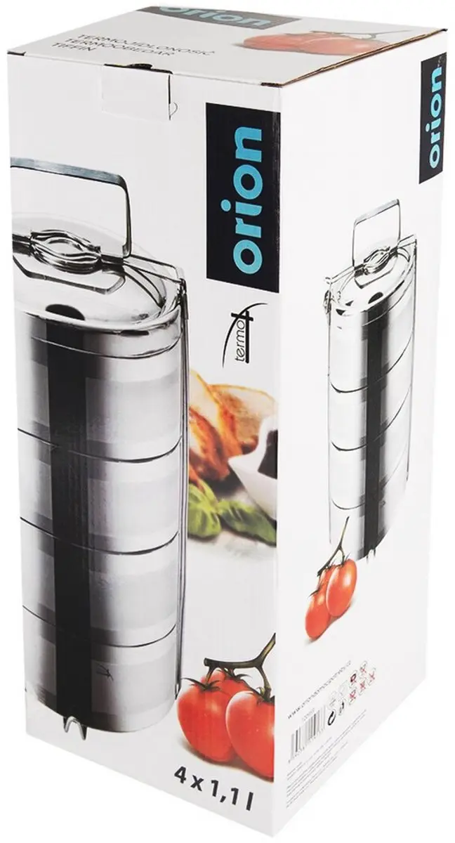 Orion RVS Lunchbox Thermos 4x1.1L - 4.4L - Silver