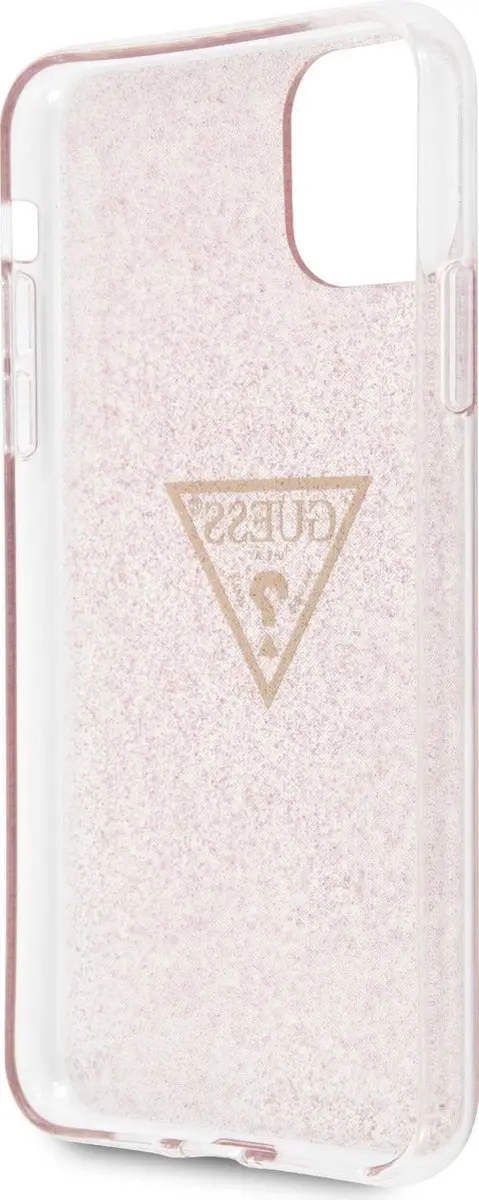 Guess Solid Glitter TPU Backcover iPhone 11 Pro Max - Roze