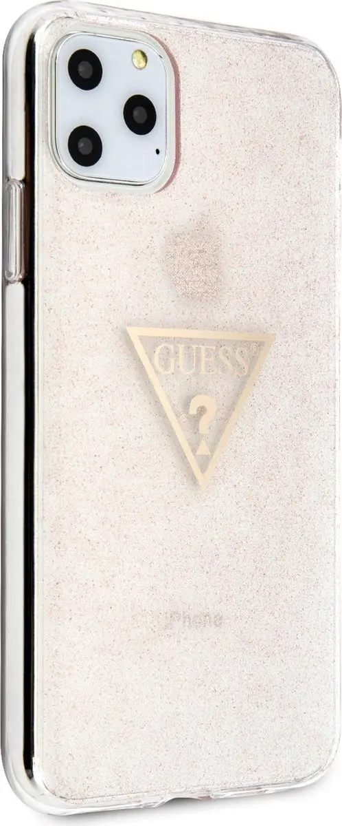 Guess Solid Glitter TPU Backcover iPhone 11 Pro Max - Roze - afbeelding 6 van 6