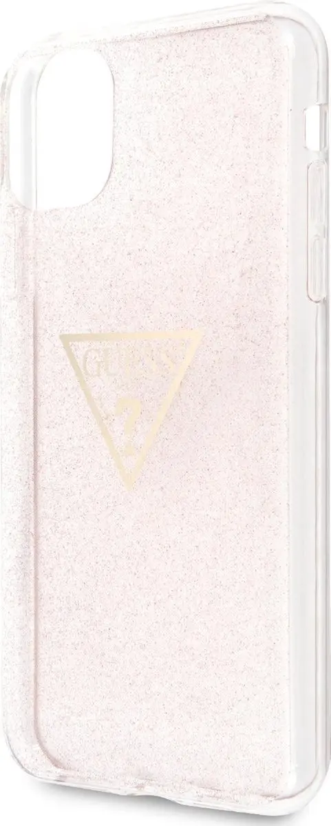 Guess Solid Glitter TPU Backcover iPhone 11 Pro Max - Roze