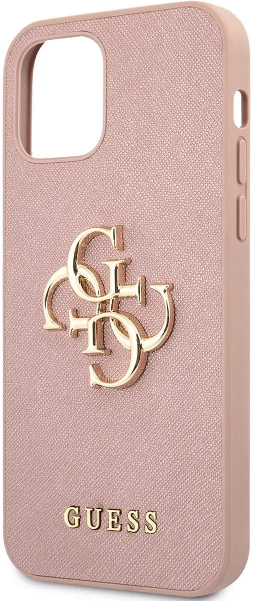 Guess GUHCP12LSA4GGPI Hoesje iPhone 12 Pro Max - Roze Saffiano - afbeelding 6 van 6