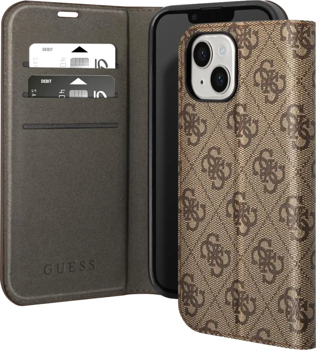 GUESS 4G Book Case iPhone 14 Plus - Bruin - 2 Stuks