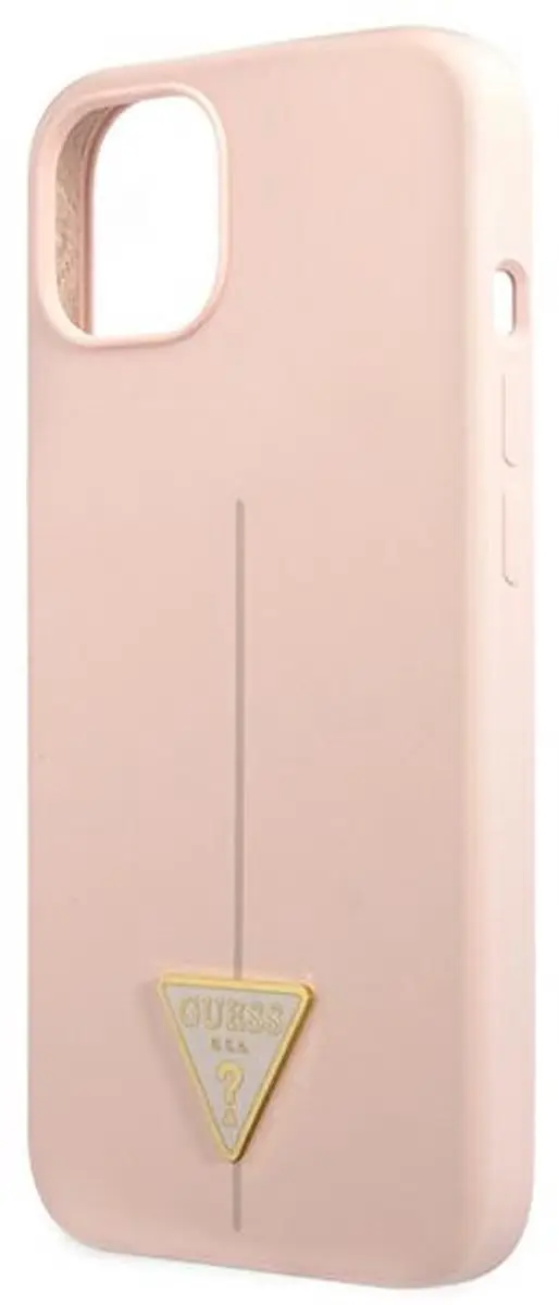 GUESS Silicone Triangle Line Case - iPhone 13 Roze