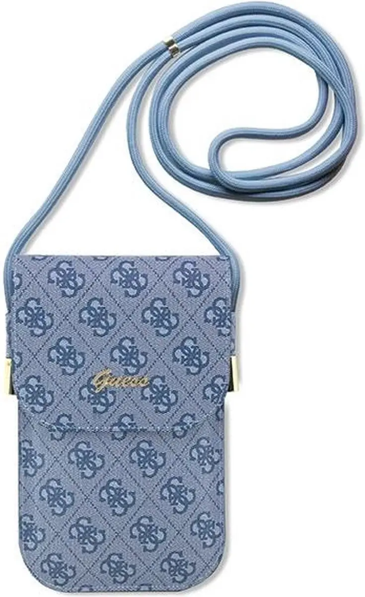 Guess 4G Vintage Script Logo Tas - Blauw - 7 Inch
