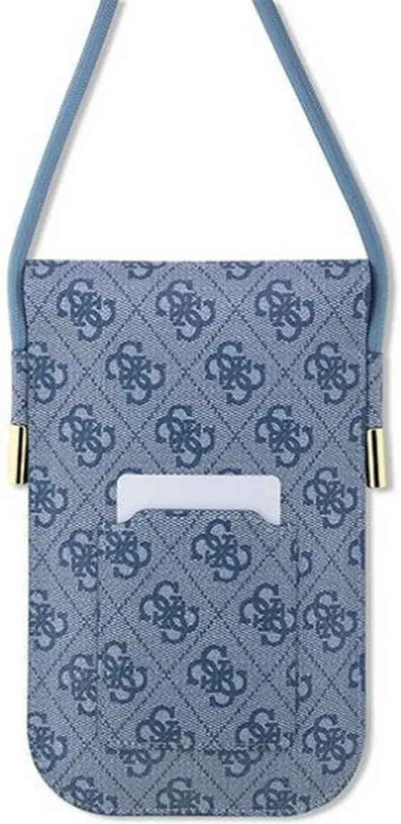 Guess 4G Vintage Script Logo Tas - Blauw - 7 Inch