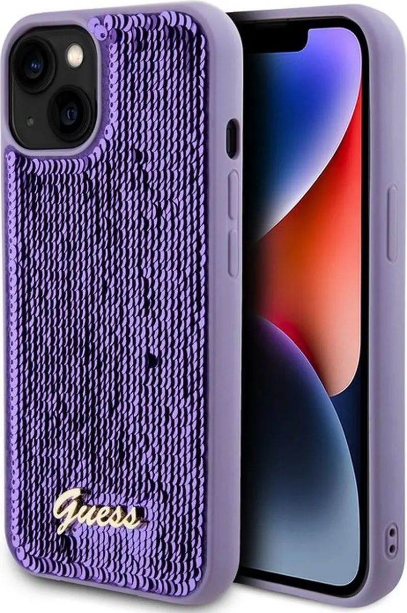 GUESS Sequins Back Case Paars - Apple iPhone 13