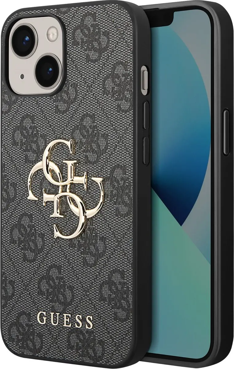 GUESS iPhone 13 Mini Hoesje - Effen Grijs - Kunstleer - 3666339024796 - afbeelding 2 van 6