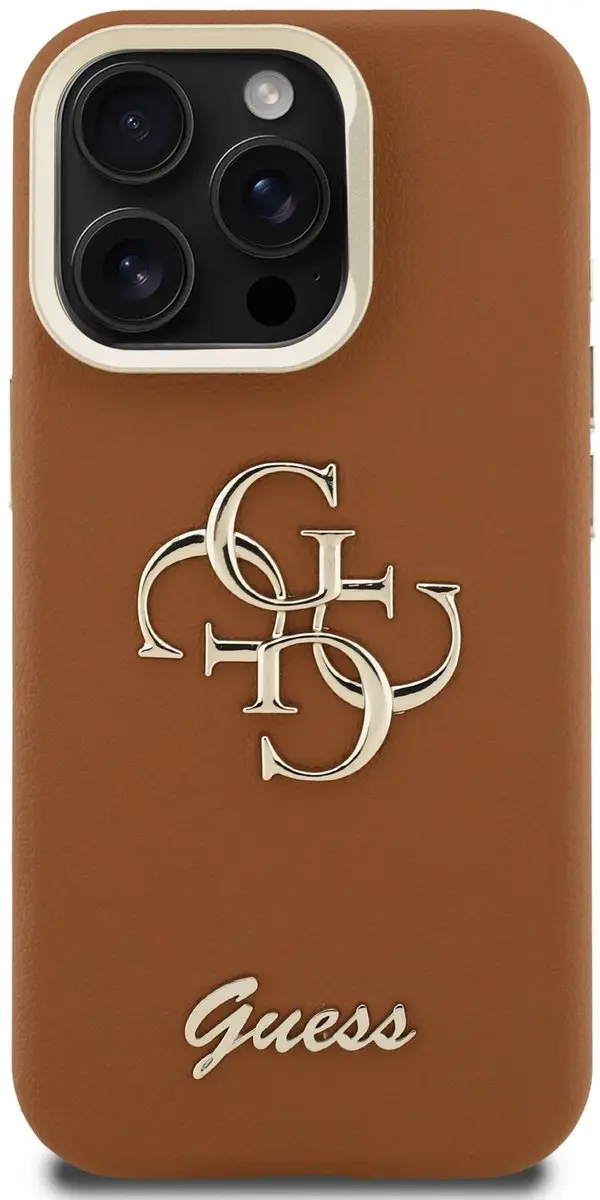 GUESS 4G Logo Hoesje iPhone 15 Pro Max - Bruin