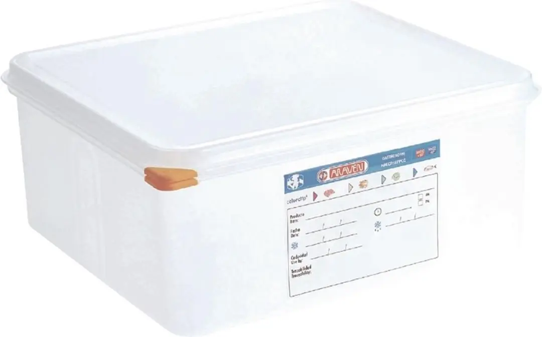 Araven GN2/3 Voedselbak 13.5ltr - 4 Stuks Rood
