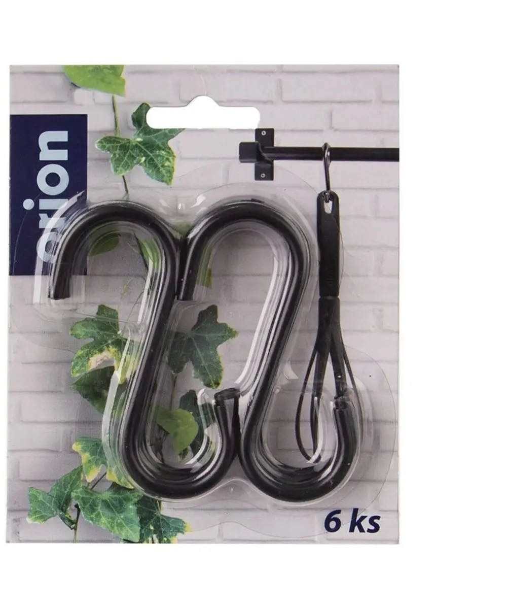 Orion Radka Serie Zwarte Relinghaken 7,5cm - Set van 6