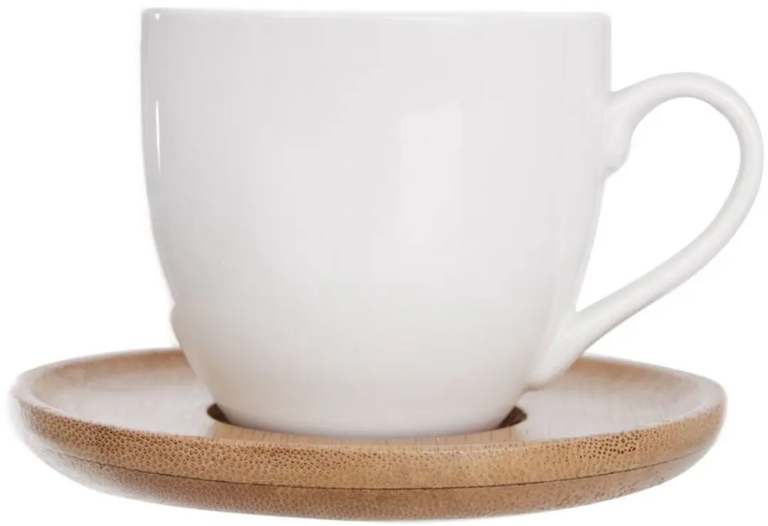 Orion Whiteline Porseleinen Kop & Schotel 100ml - Wit - 6 Stuks