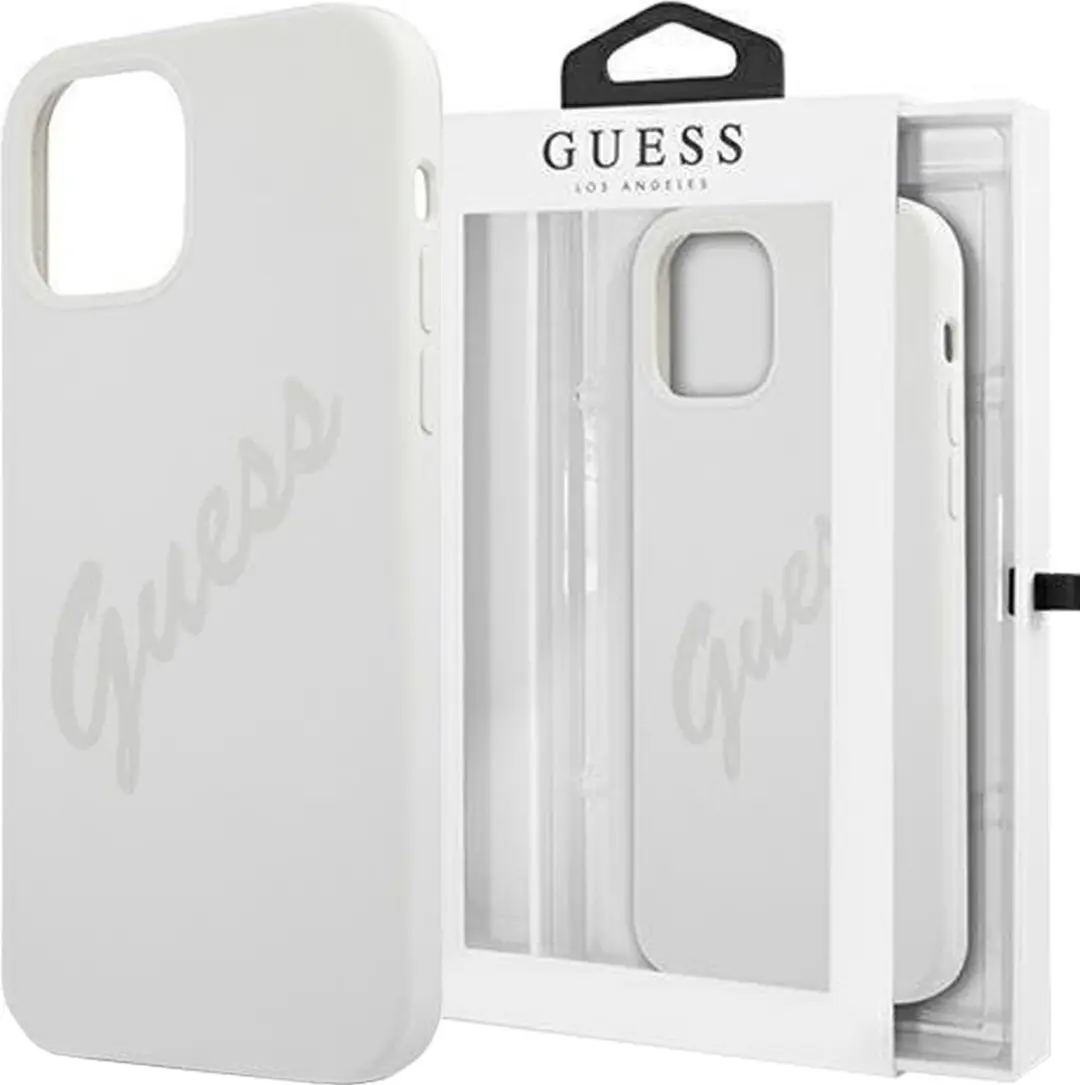 GUESS Silicone Vintage Hoesje iPhone 12 Pro Max - Grijs