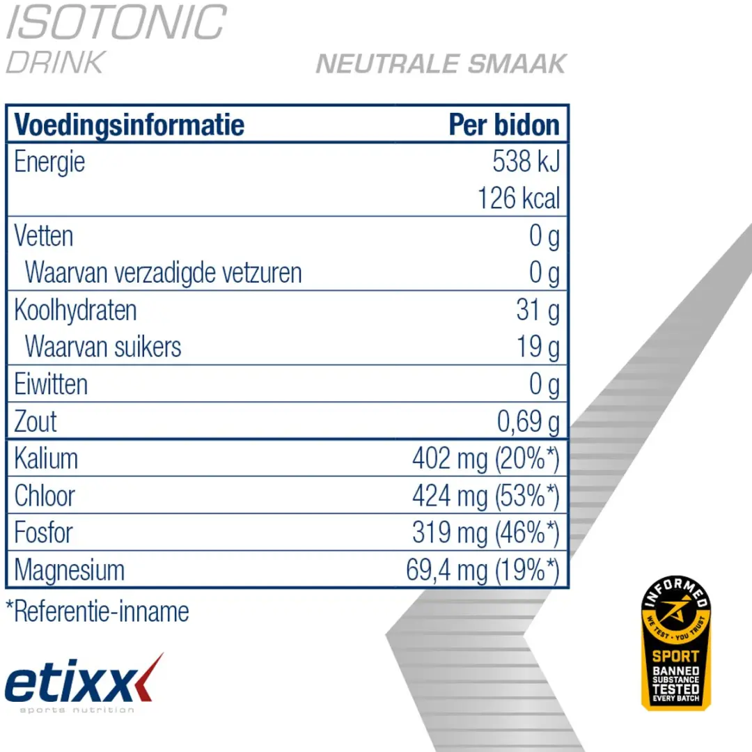 Etixx Isotonic Sportdrank Neutraal 1000g