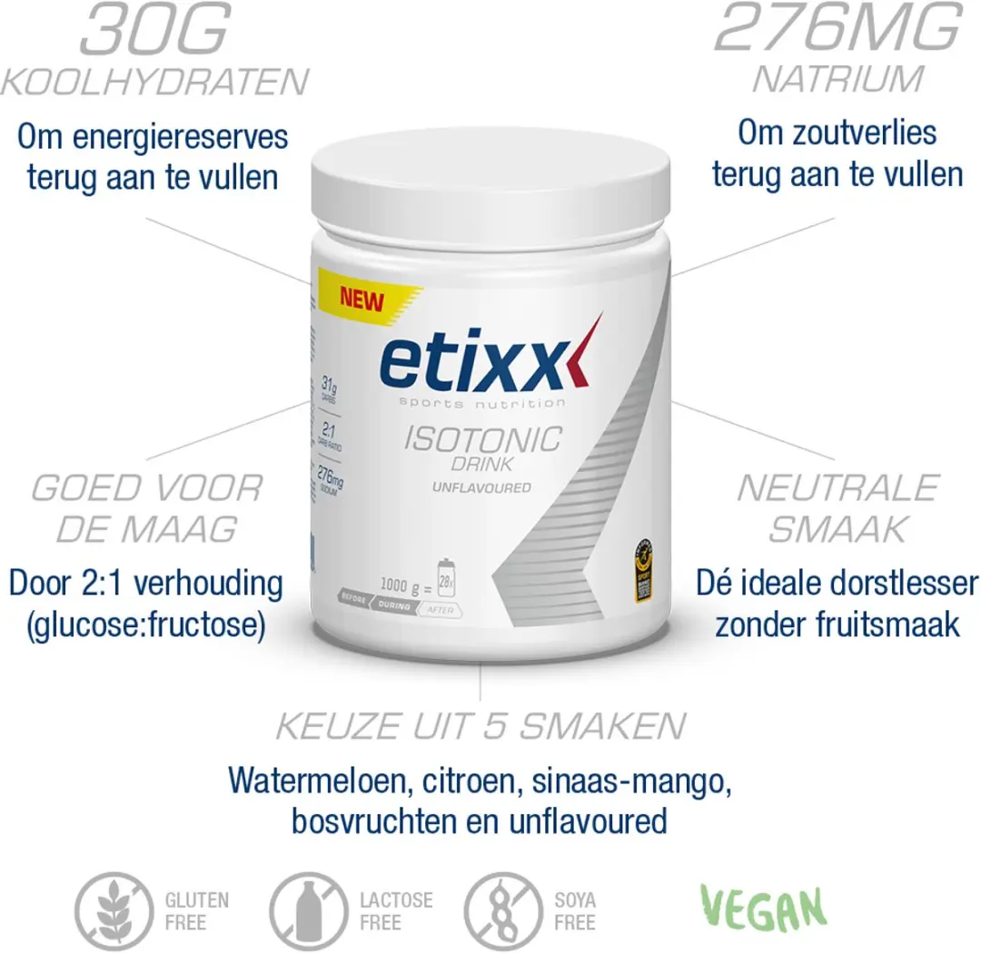 Etixx Isotonic Sportdrank Neutraal 1000g