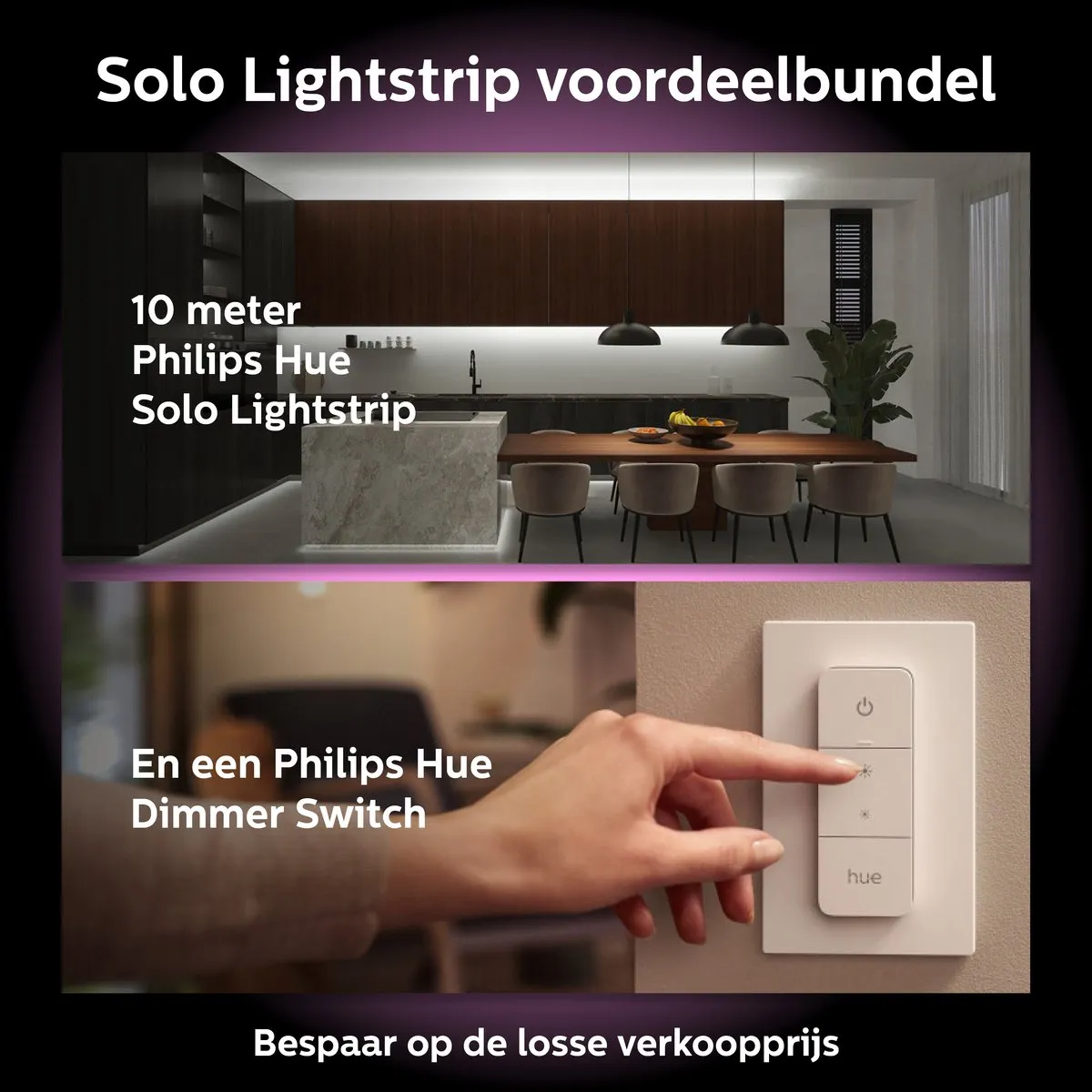 Philips Hue Solo Lightstrip 10m - RGBW met Dimmer Switch