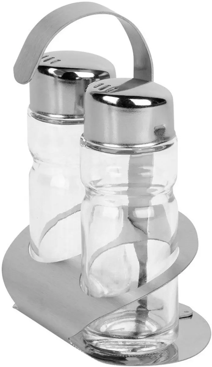 Orion Kruidenpot 3-delig - Roestvrij Staal & Glas - Transparant/Zilver