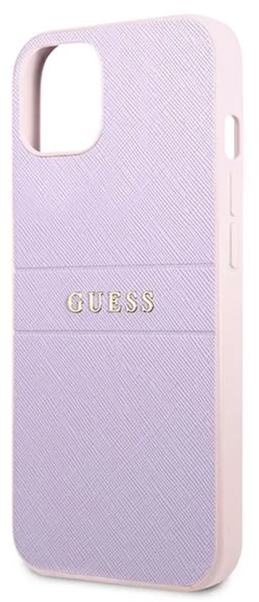Guess Saffiano Hoesje iPhone 13 Mini - Paars