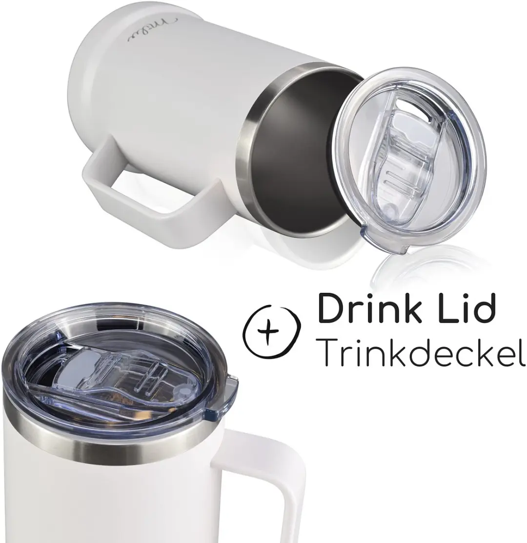 Milu RVS Bierpul met Deksel 700ml - Wit