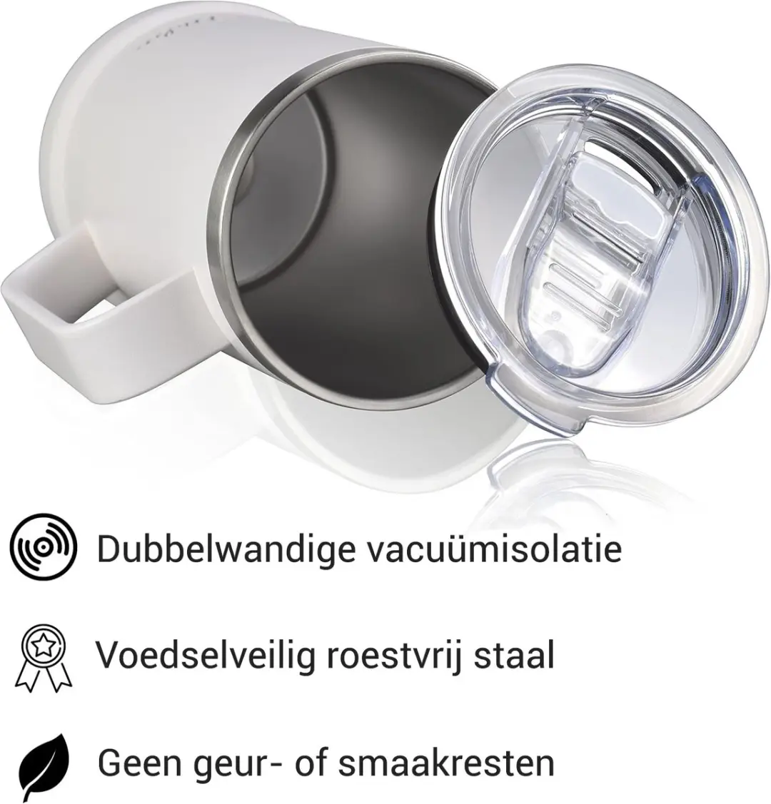 Milu RVS Bierpul met Deksel 700ml - Wit