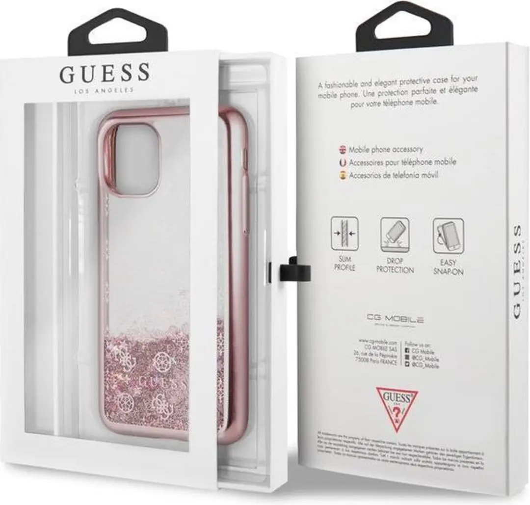 GUESS Backcover iPhone 11 Pro - Rose Gold Glitter - afbeelding 4 van 4